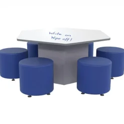 Marco Group Sonik Hexagon Table & Soft Seating Packages^ Dry Erase|Activity Table & Chair Packages