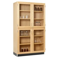 Diversified Spaces Split Level Storage Cabinet with Glass Doors^ Lab Storage|Tall Cabinets