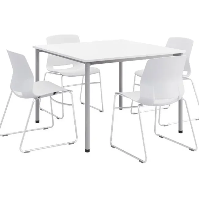 KFI Seating Spright Table & Lola Chair Set w/ Sled Base^ Cafe Table & Chair Sets|Cafe Tables