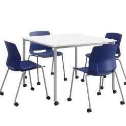 KFI Seating Spright Table & Lola Chair Set w/ Casters^ Cafe Table & Chair Sets|Cafe Tables
