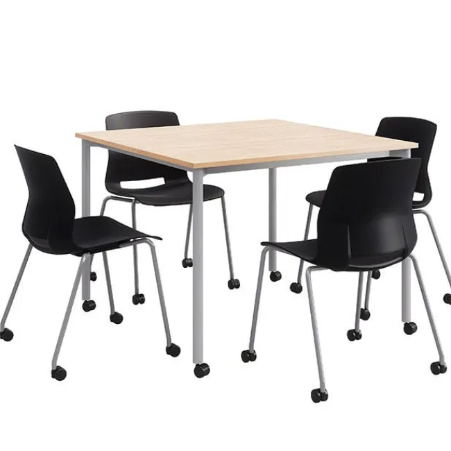 KFI Seating Spright Table & Lola Chair Set w/ Casters^ Cafe Table & Chair Sets|Cafe Tables