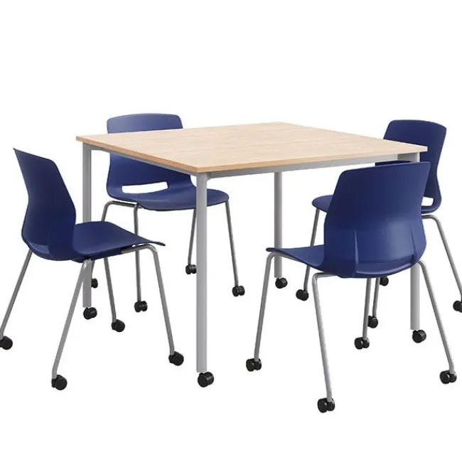 KFI Seating Spright Table & Lola Chair Set w/ Casters^ Cafe Table & Chair Sets|Cafe Tables