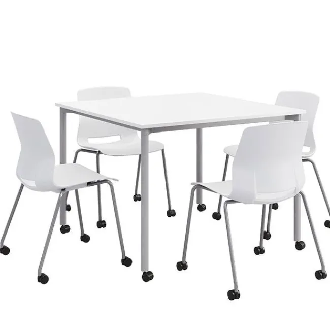 KFI Seating Spright Table & Lola Chair Set w/ Casters^ Cafe Table & Chair Sets|Cafe Tables