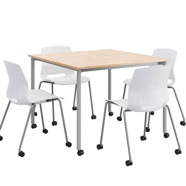 KFI Seating Spright Table & Lola Chair Set w/ Casters^ Cafe Table & Chair Sets|Cafe Tables