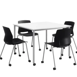 KFI Seating Spright Table & Lola Chair Set w/ Casters^ Cafe Table & Chair Sets|Cafe Tables