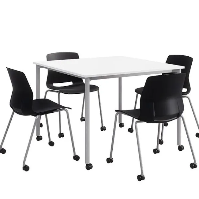 KFI Seating Spright Table & Lola Chair Set w/ Casters^ Cafe Table & Chair Sets|Cafe Tables