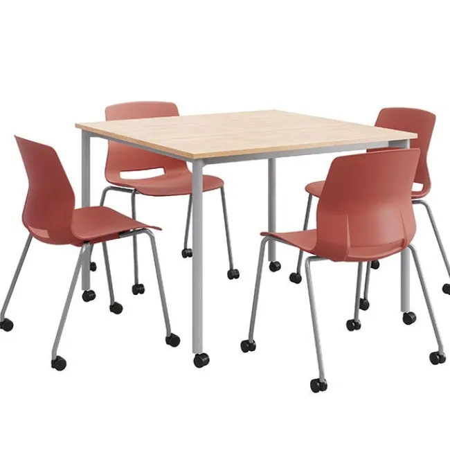 KFI Seating Spright Table & Lola Chair Set w/ Casters^ Cafe Table & Chair Sets|Cafe Tables