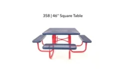 Ultra-Play Square Outdoor Picnic Table w/ Game Top^ Picnic Tables|Outdoor Picnic