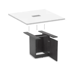 OfficeSource Square Shaped Conference Table w/ Cube Base & Access Door (47" Square)^ Conference