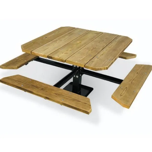 Ultra-Play 48" Square Traditional Single Pedestal Picnic Table^ Picnic Tables|Outdoor Picnic