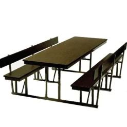 Barricks Standard Cafeteria Bench Tables w/ Back^ Cafeteria|Cafeteria Tables