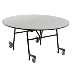 AmTab Standing Height EZ-Tilt Round Mobile Cafeteria Table (48'')^ Cafeteria|Cafeteria Tables