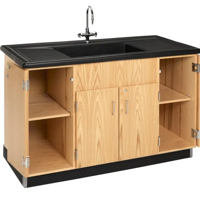 Diversified Spaces Stationary Clean Up Sink with Polyolefin Top^ Casework Cabinets|Clean-Up & Portable Sink Units