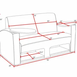 Regency Office Products Supernova Tablet Arm Loveseat^ Reception & Waiting Room|Soft Seating