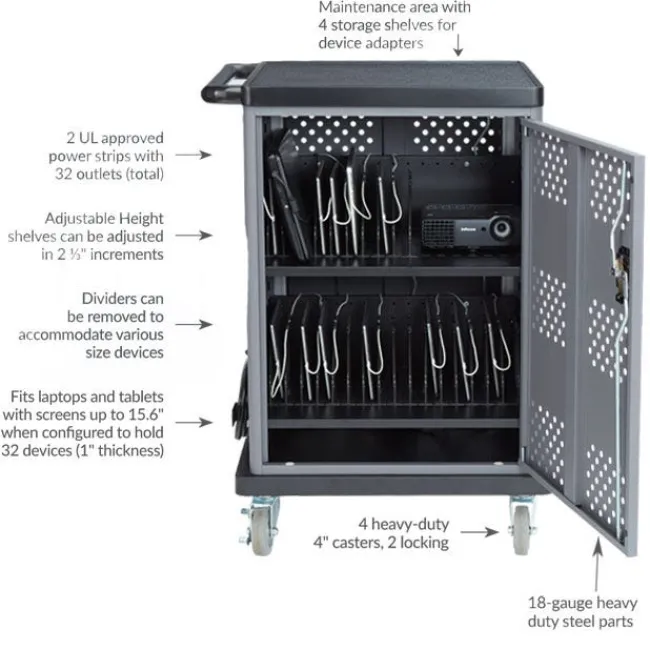 Oklahoma Sound The Duet Charging Cart^ Charging Stations