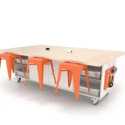 CEF The Ed Double Storage Table w/ 6 Stools^ Makerspace & Shop|Makerspace Stem Packages