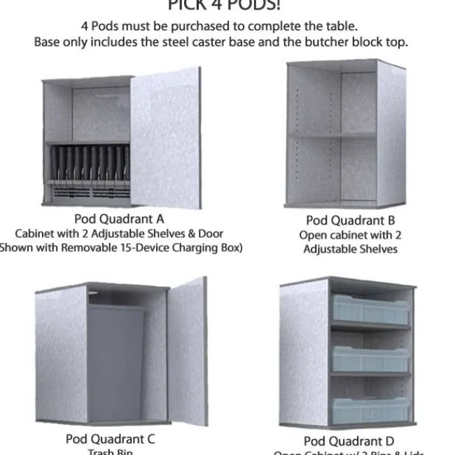 CEF The Quad Pod Customizable Table^ Makerspace & Shop