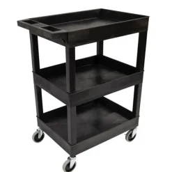 Luxor Three Shelf Tub Utility Carts^ Utility Carts