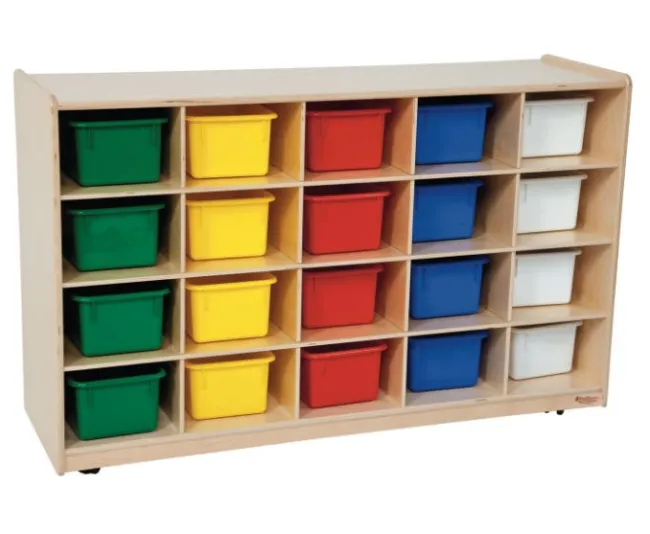 Wood Designs Tip-Me-Not Tray Storage^ Cubbies