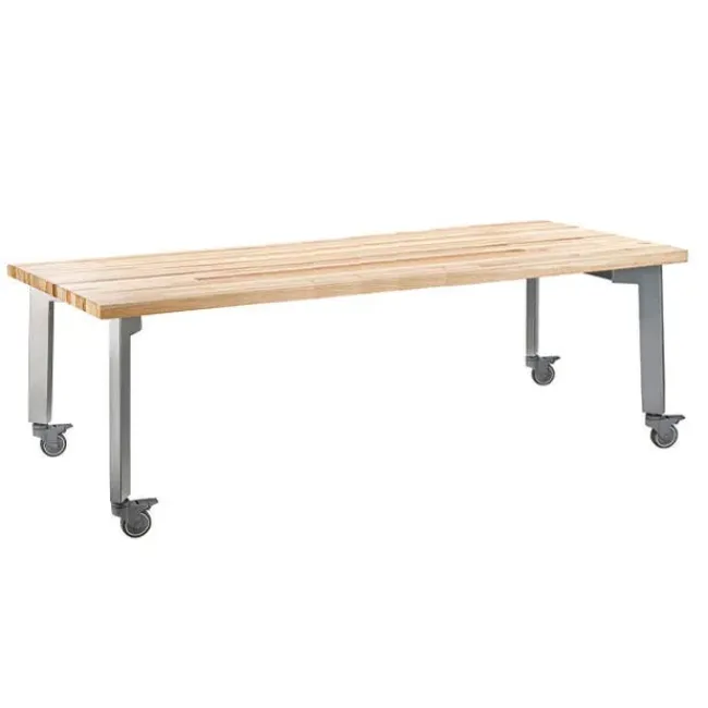 National Public Seating Titan Makerspace Butcher Block Table (30" x 72") with Four Titan Stools (18" H) Package^ Activity Table & Chair Packages|Makerspace & Shop