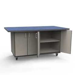 WB Mfg Tomah Adjustable Shelf & 2 Doors Laminate Top Workstation^ Mobile Lab Units|Makerspace & Shop