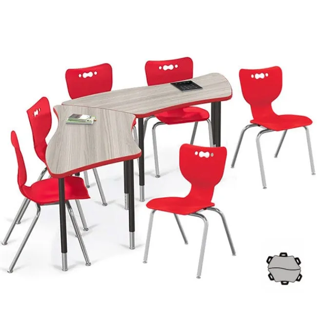 Mooreco Trapezoid Creator Table & Hierarchy Chair Package^ Activity Table & Chair Packages|Classroom Desks & Chairs