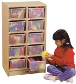 Jonti-Craft 10 Tray Mobile Storage^ Tote & Bin Storage|Cubbies