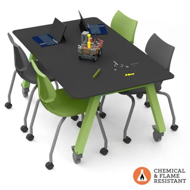 Smith System Trespa TopLab Plus Planner Studio Table with Casters (36'' W x 60'' D x 29'' H)^ Science|Science Tables