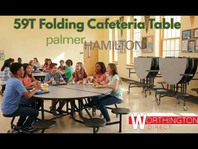 Palmer Hamilton 59T Round Mobile Stool Cafeteria Table (60" Round)^ Cafeteria|Cafeteria Tables