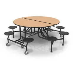 Palmer Hamilton 59T Round Mobile Stool Cafeteria Table (60