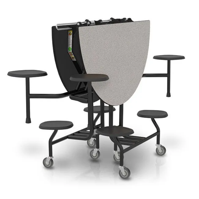 Palmer Hamilton 59T Round Mobile Stool Cafeteria Table (60" Round)^ Cafeteria|Cafeteria Tables