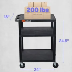 Luxor Tuffy Utility Cart with Electrical Assembly (34'' H)^ Utility Carts