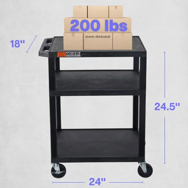 Luxor Tuffy Utility Cart with Electrical Assembly (34'' H)^ Utility Carts