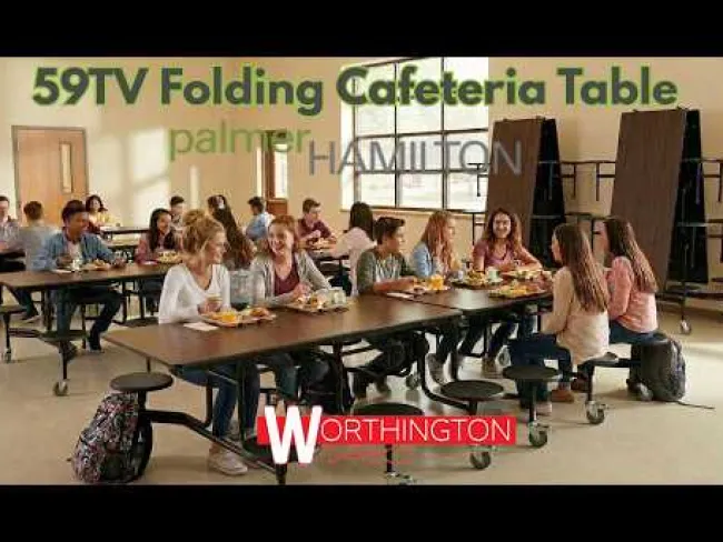 Palmer Hamilton 59TV Mobile Stool Cafeteria Table (12')^ Cafeteria|Cafeteria Tables