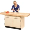 Diversified Spaces Two-Station Wood Workbench w/ Drawers^ Makerspace & Shop|Art Tables