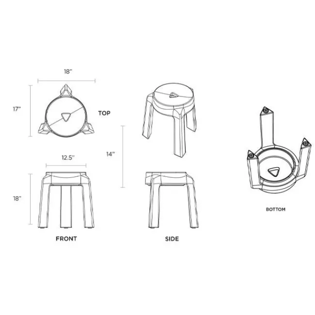 Tenjam UFO Stacking Stool (18" H)^ Cafe Stools|Stools