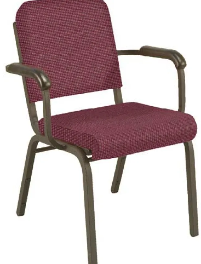 KFI Seating Upholstered Roll Front Chair w/ Arms - (2'' Seat)^ Church|Padded Stack Chairs