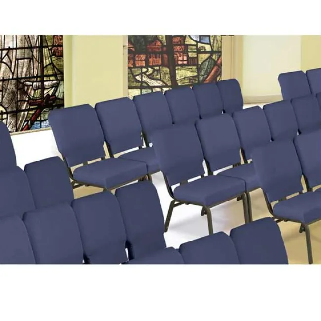 KFI Seating Upholstered Tall Wing Back Chair - (3'' Box Seat)^ Church|Padded Stack Chairs