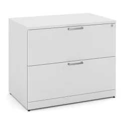 OfficeSource Variant Desk w/ Modesty Panel & Hutch w/ 2 Drawer Lateral File^ Office Suites