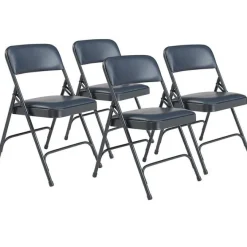 National Public Seating Vinyl Padded Folding Chairs Model 1200 (4 Pack)^ Folding Chairs