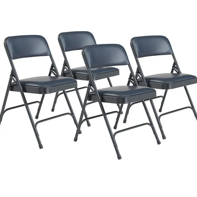 National Public Seating Vinyl Padded Folding Chairs Model 1200 (4 Pack)^ Folding Chairs
