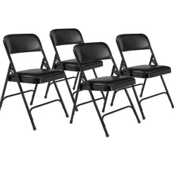 National Public Seating Vinyl Padded Folding Chairs Model 1200 (4 Pack)^ Folding Chairs