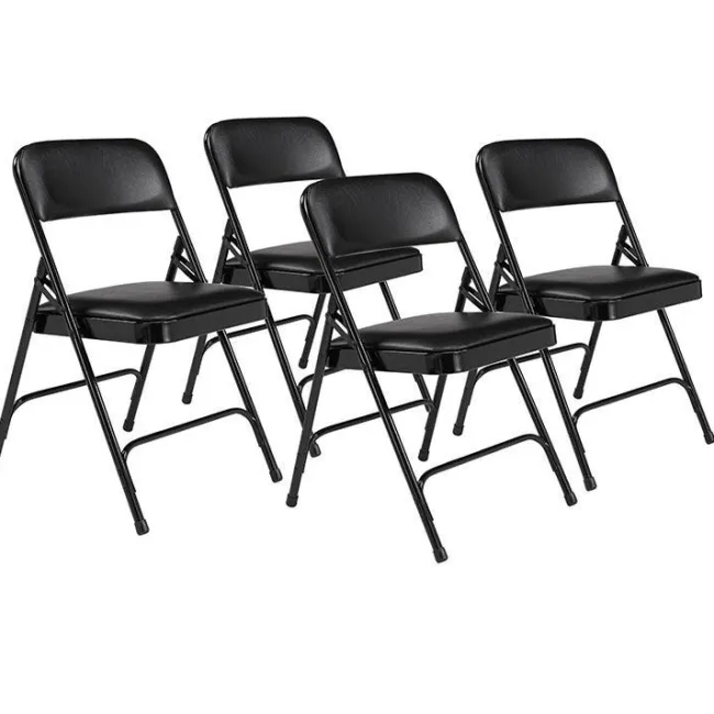 National Public Seating Vinyl Padded Folding Chairs Model 1200 (4 Pack)^ Folding Chairs