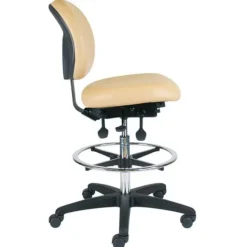 Office Master Vinyl Professional Lab Stool w/ Footring (24''-34''H)^ Stools|Stools
