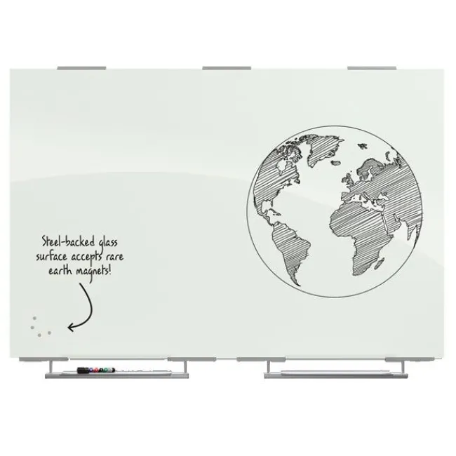 Best-Rite Visionary Exo Magnetic Glass Dry Erase Whiteboard with Exo Tray^ Glass Boards|Dry Erase Whiteboards