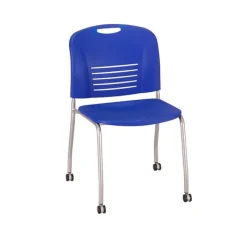 Safco Products VY 4-Leg Mobile Stack Chair, 2- PACK^ Plastic Stacking Chairs