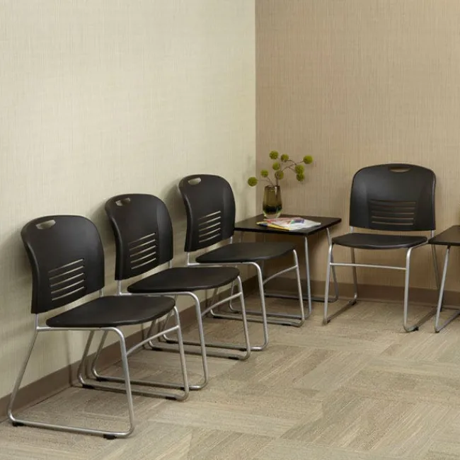 Safco Products VY Sled Base Stack Chair - 2- Pack^ Plastic Stacking Chairs
