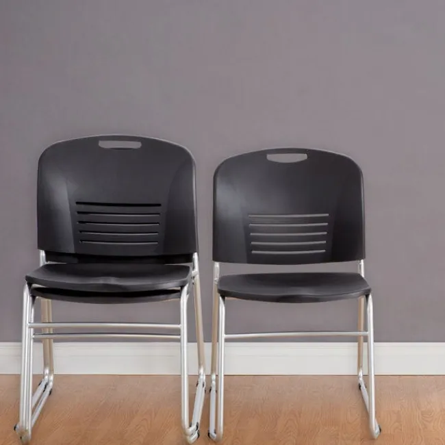 Safco Products VY Sled Base Stack Chair - 2- Pack^ Plastic Stacking Chairs