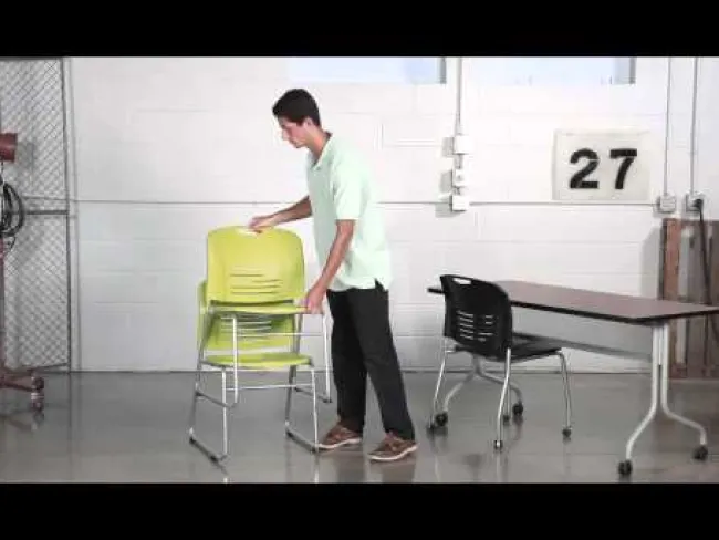 Safco Products VY Sled Base Stack Chair - 2- Pack^ Plastic Stacking Chairs