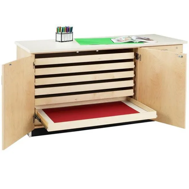 Diversified Spaces Wall Storage Bench^ Art Supply Cabinets|Flat File & Paper Racks